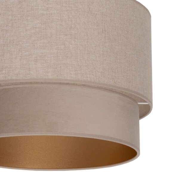 Hängelampe Stoff Grau-Beige Beige Gold Ø40 cm rund E27