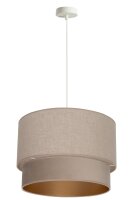 Hängelampe Stoff Grau-Beige Beige Gold Ø40 cm...