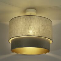 Deckenleuchte Stoff Grau-Beige Beige Gold E27 Ø40 cm