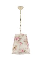 Suspension CRINE Fleurs Abat-jour &Oslash;35cm Shabby