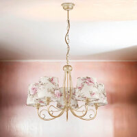 Lustre motif floral &Oslash;70cm salle &agrave; manger 5xE27