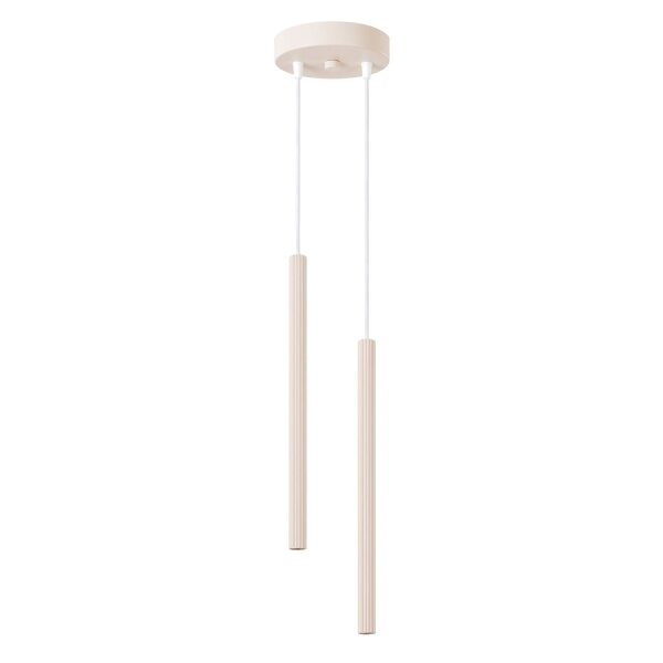 Hängelampe Stahl Beige 2-flammig G9 rund Ø15cm wohnlich