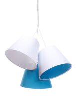 Lampe de chambre denfant fille Blanc Bleu Tissu