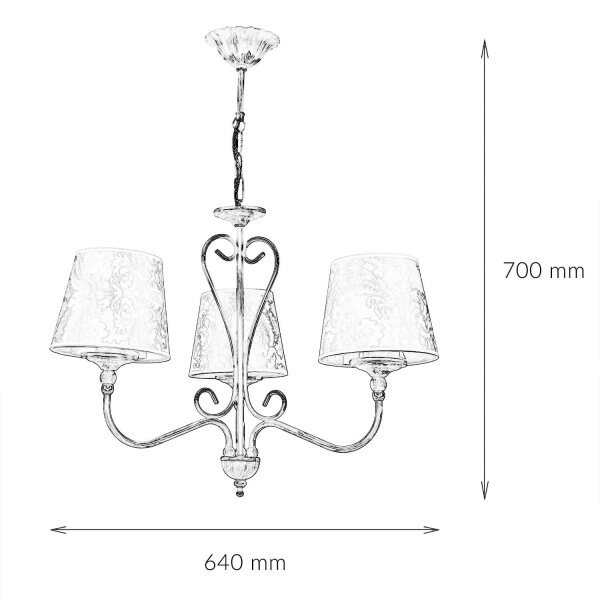 Lustre GANARA en or shabby motif baroque