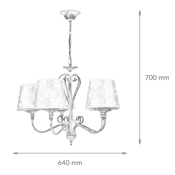 Lustre shabby en or écru Ø64cm GANARA