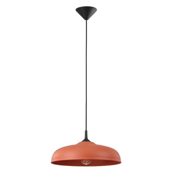 Hängelampe Stahl Ockerrot Schwarz E27 Ø38 cm rund