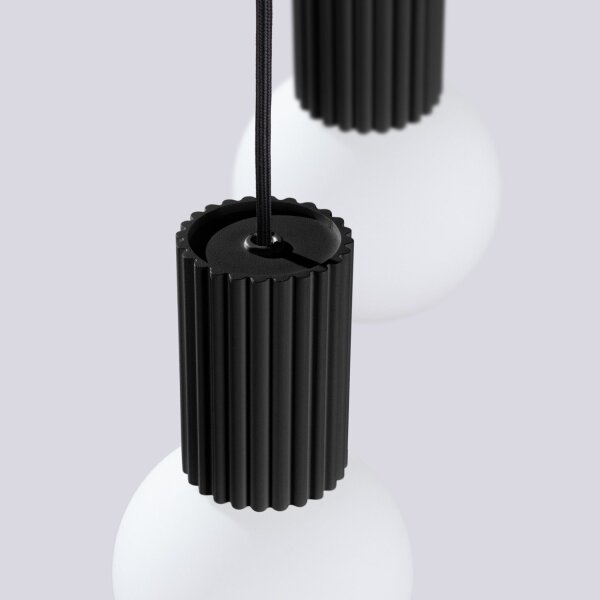 Hängelampe Glas Aluminium Schwarz 2-flammig G9 L:15cm
