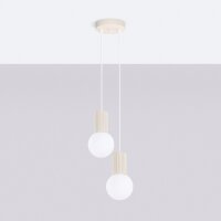 Hängelampe Glas Aluminium Beige 2-flammig G9 L:15cm