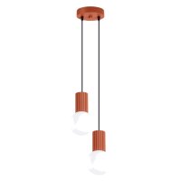 Hängelampe Glas Aluminium Ockerrot 2-flammig G9 L:15cm