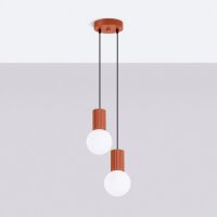 Hängelampe Glas Aluminium Ockerrot 2-flammig G9 L:15cm