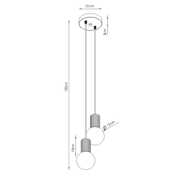 Hängelampe Glas Aluminium Mokka 2-flammig G9 L:15cm
