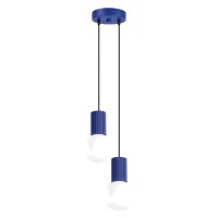 Hängelampe Glas Aluminium Ultramarin 2-flammig G9 15cm