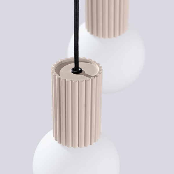 Hängelampe Glas Aluminium Taupe 2-flammig G9 L:15cm