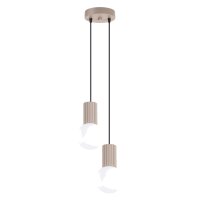 Hängelampe Glas Aluminium Taupe 2-flammig G9 L:15cm