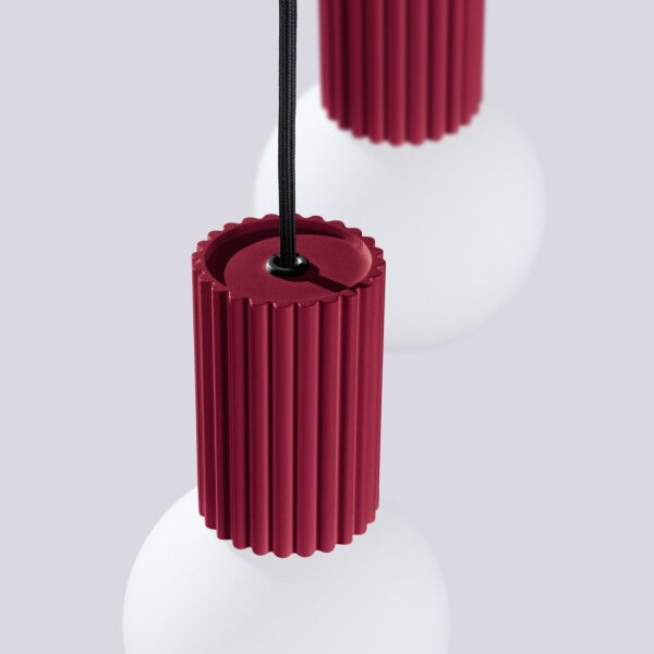 Hängelampe Glas Aluminium Burgund 2-flammig G9 L:15cm