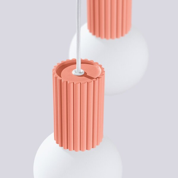 Hängelampe Glas Aluminium Pfirsich 2-flammig G9 L:15cm