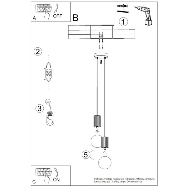Hängelampe Glas Aluminium Pfirsich 2-flammig G9 L:15cm