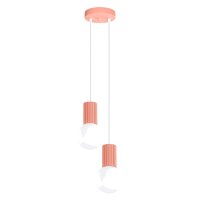 Hängelampe Glas Aluminium Pfirsich 2-flammig G9 L:15cm