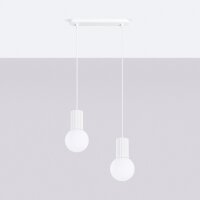 Hängelampe blendarm Glas Aluminium 2-flammig G9 33,5cm