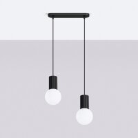 Hängelampe Glas Aluminium Schwarz 2-flammig G9 L:33,5cm