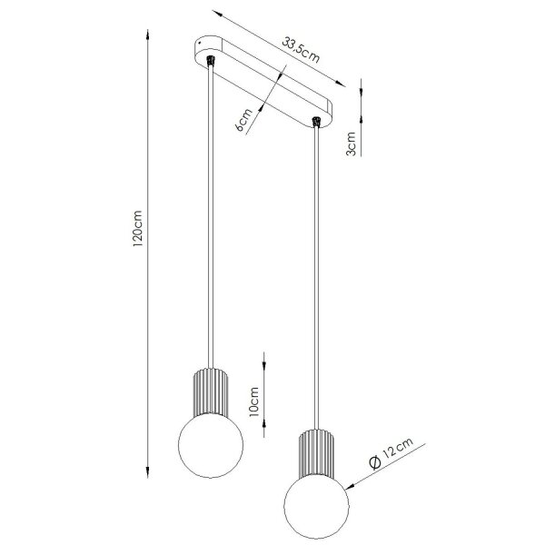 Hängelampe Glas Aluminium Ockerrot 2-flammig G9 33,5cm