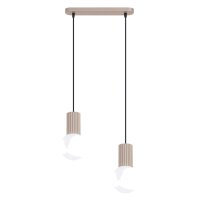 Hängelampe Glas Aluminium Taupe 2-flammig G9 L:33,5cm