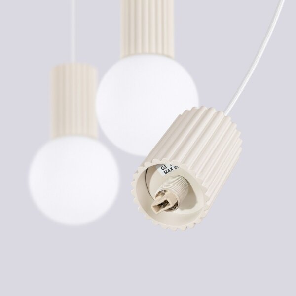 Hängelampe blendarm Glas Aluminium Beige G9 L:40cm