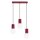 Hängelampe Glas Aluminium Burgund 3-flammig G9 L:40cm