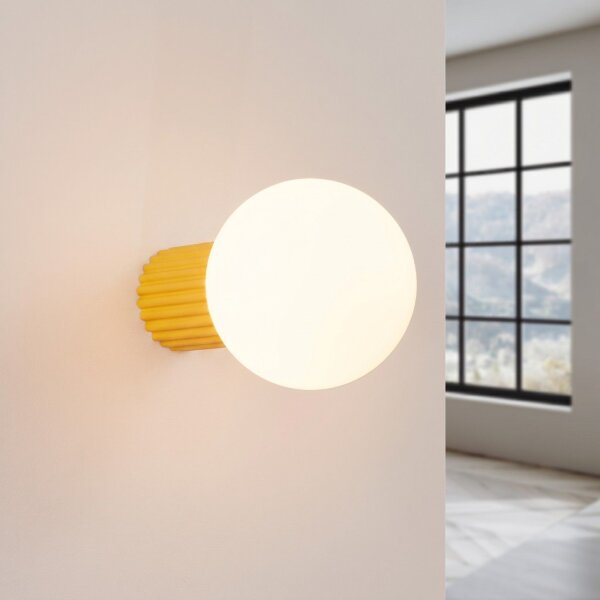 Wandlampe Glas Aluminium Gelb G9 IP44 H:12 cm rund