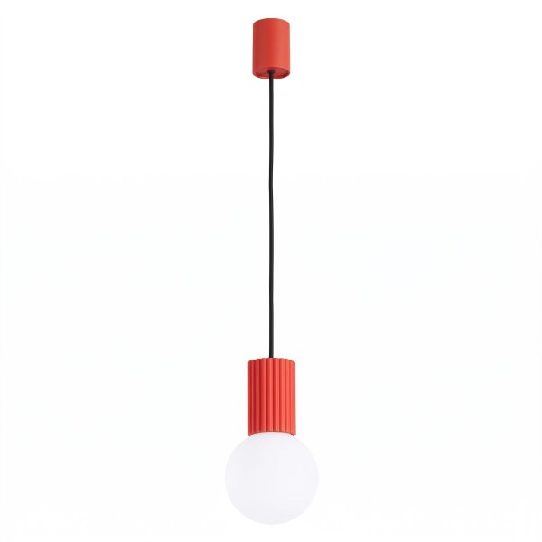 Hängelampe Glas Aluminium Rot satiniert G9 Ø12 cm