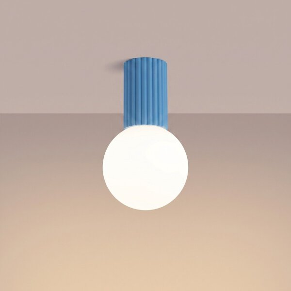 Deckenlampe Glas Aluminium Hellblau G9 IP44 B:12cm