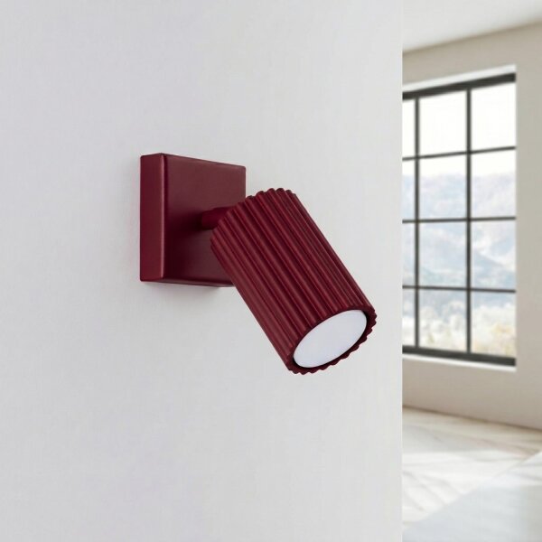 Wandlampe schwenkbar Aluminium Burgund GU10 H:16cm