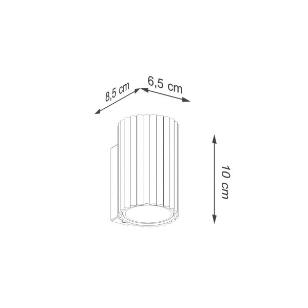 Wandlampe Up Down indirekt Aluminium Burgund GU10 10cm