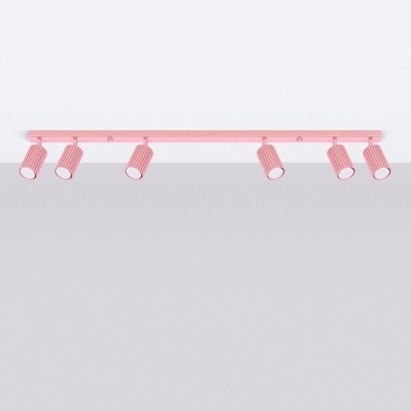 Deckenspot schwenkbar drehbar Aluminium Rosa GU10 117cm