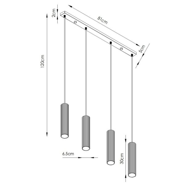 Hängelampe höhenverstellbar Aluminium Schwarz GU10 81cm