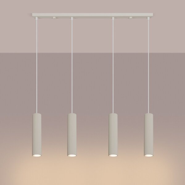 Hängelampe höhenverstellbar Aluminium Beige GU10 L:81cm