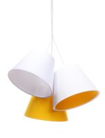 Lampe de chambre denfant SAMY Blanc Orange Tissu Abat-jour
