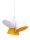 Lampe de chambre denfant SAMY Blanc Orange Tissu Abat-jour