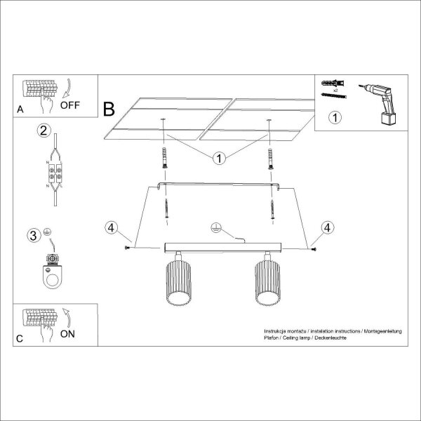 Deckenspot schwenkbar Aluminium Ultramarin GU10 L:30cm