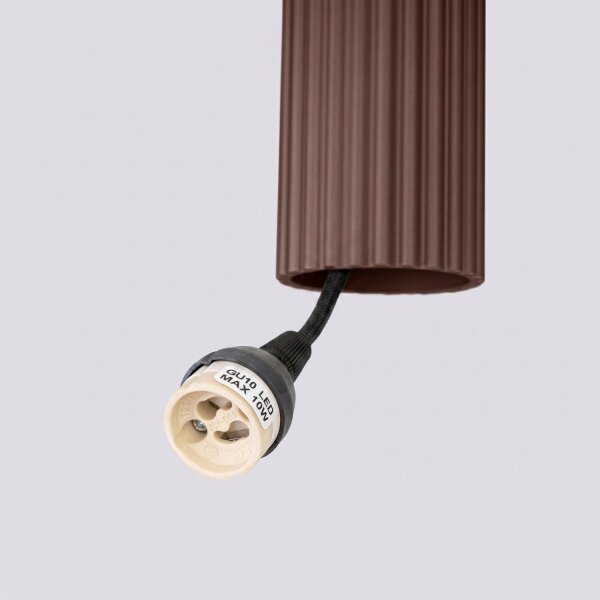Hängelampe höhenverstellbar Aluminium Braun GU10 19,5cm