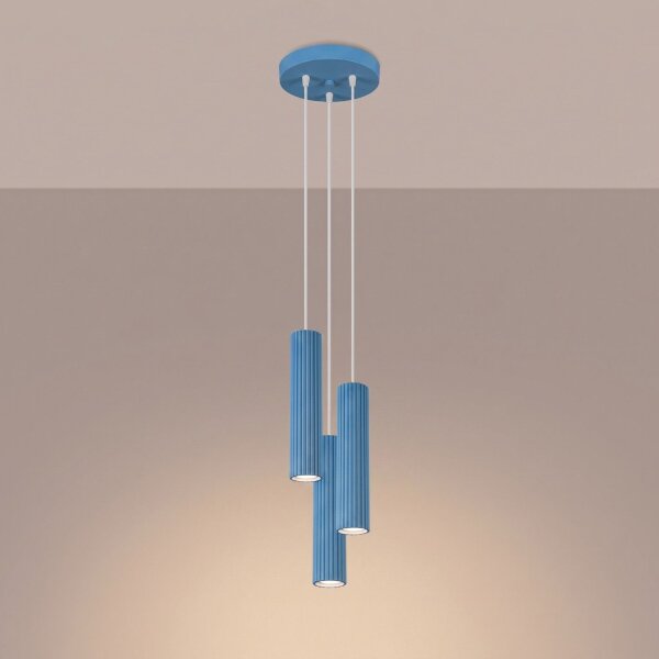 Hängelampe verstellbar Aluminium Hellblau GU10 L:19,5cm