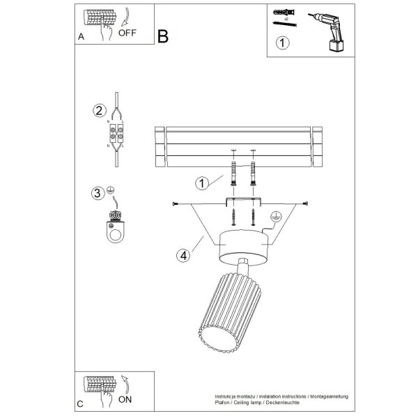 Deckenspot schwenkbar Aluminium Braun GU10 B:6,5cm