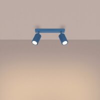 Deckenspot schwenkbar Aluminium Hellblau GU10 L:30cm