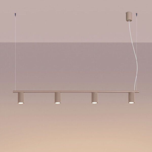Hängelampe höhenverstellbar Aluminium Taupe GU10 122cm
