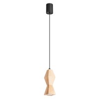 Pendelleuchte Holz Schwarz Natur Modern GU10 Ø8 cm...