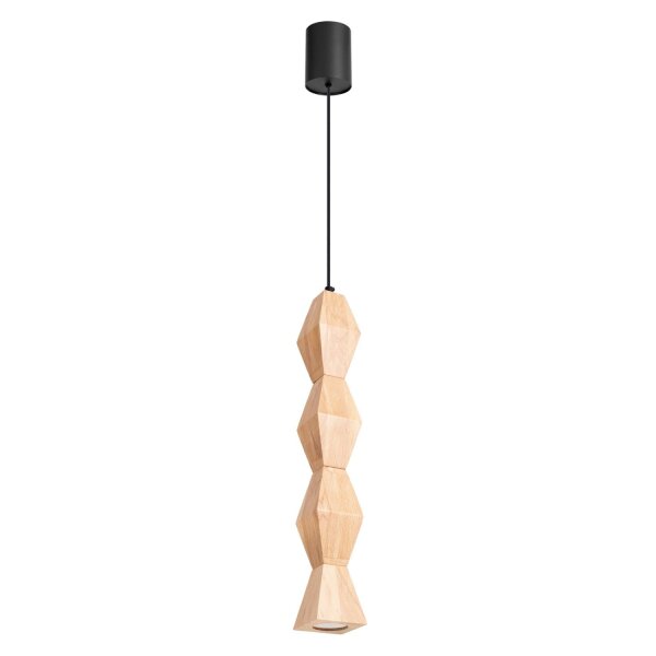 Hängelampe Holz Schwarz Skandinavisch GU10 Ø8cm rund
