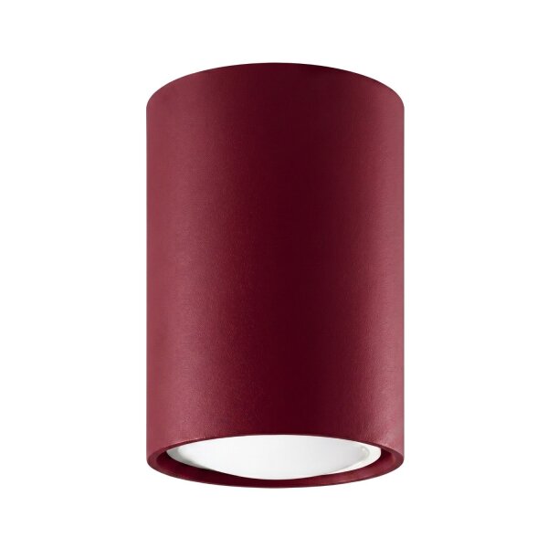 Deckenleuchte Stahl Burgund Modern GU10 B:6cm rund