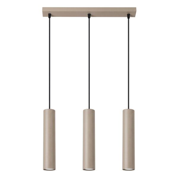 Pendelleuchte Stahl Taupe Modern 3-flammig GU10 L:45 cm