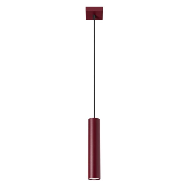 Pendelleuchte Modern Stahl Burgund GU10 L:8 cm wohnlich