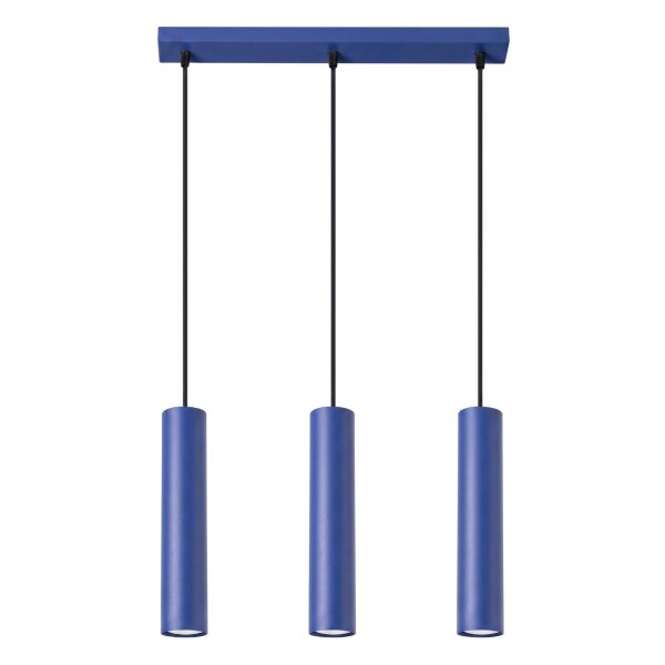 Hängelampe Stahl Ultramarin 3-flammig GU10 L:45 cm